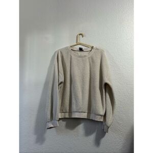 SABO Mara Boucle Knit Slouchy sweatshirt Top Cream sz M puppy